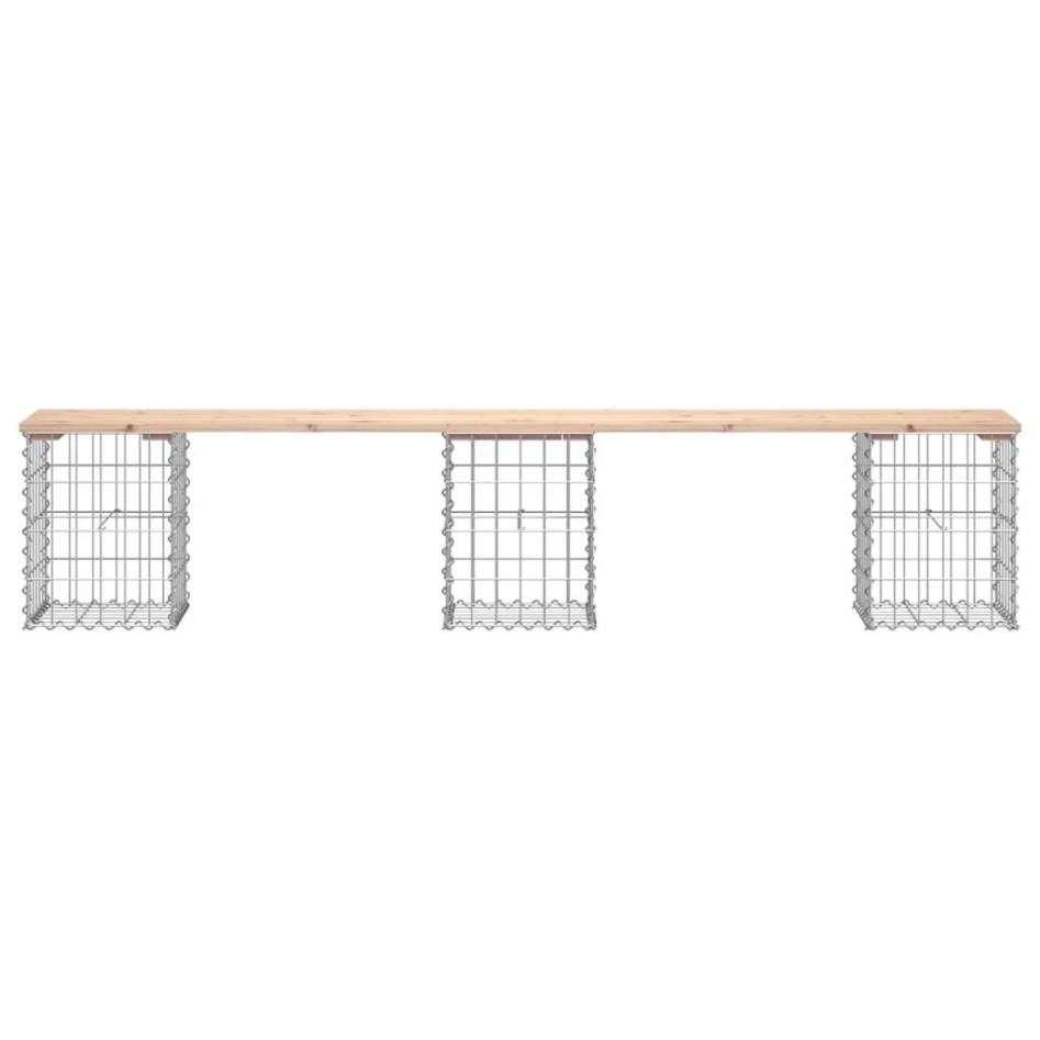 Banco de jardín diseño gaviones madera maciza pino 203x31x42