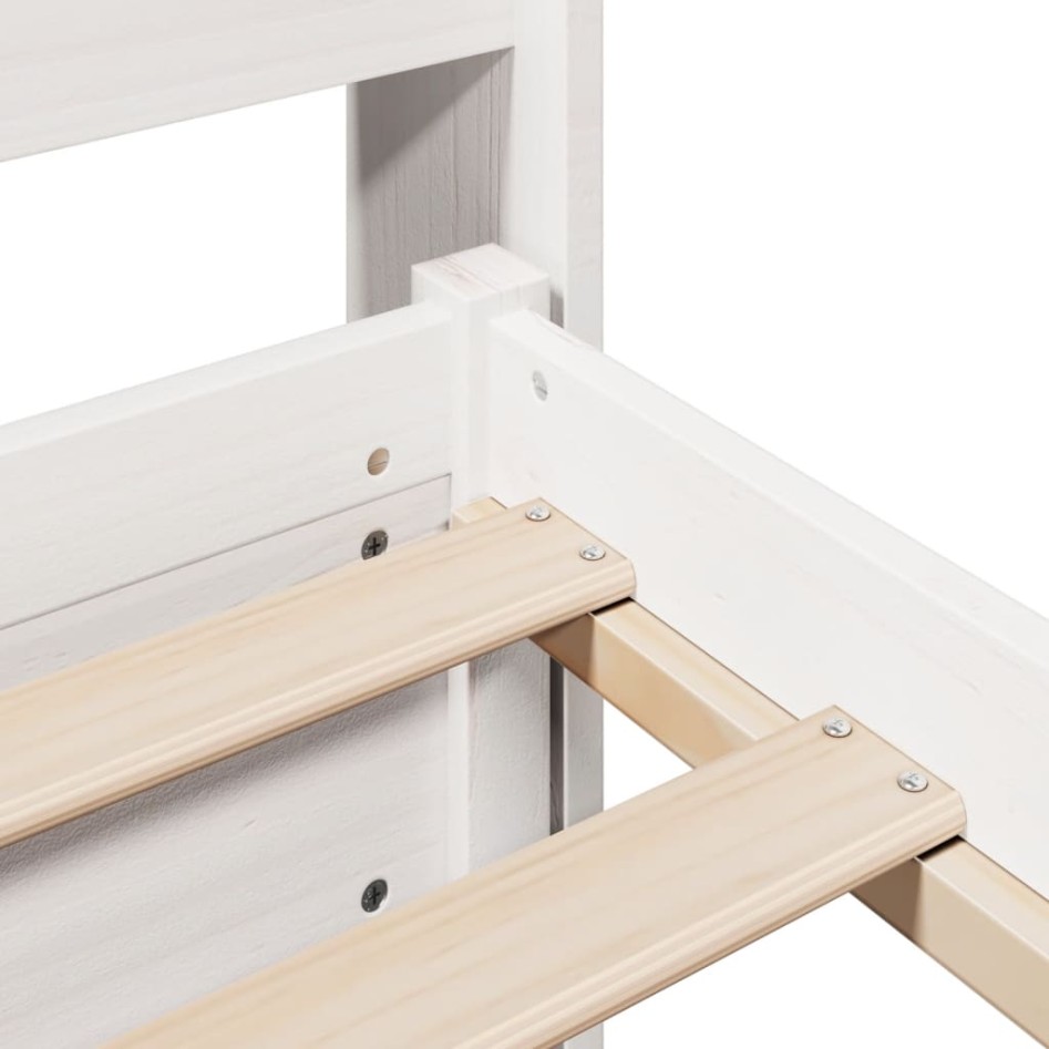 Estructura de cama con cabecero sin colchón blanco 200x200