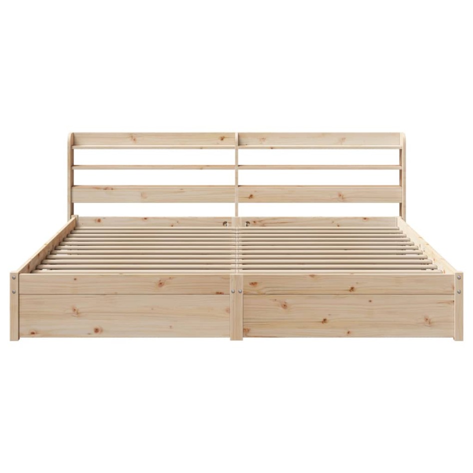 Estructura de cama con cabecero madera maciza de pino