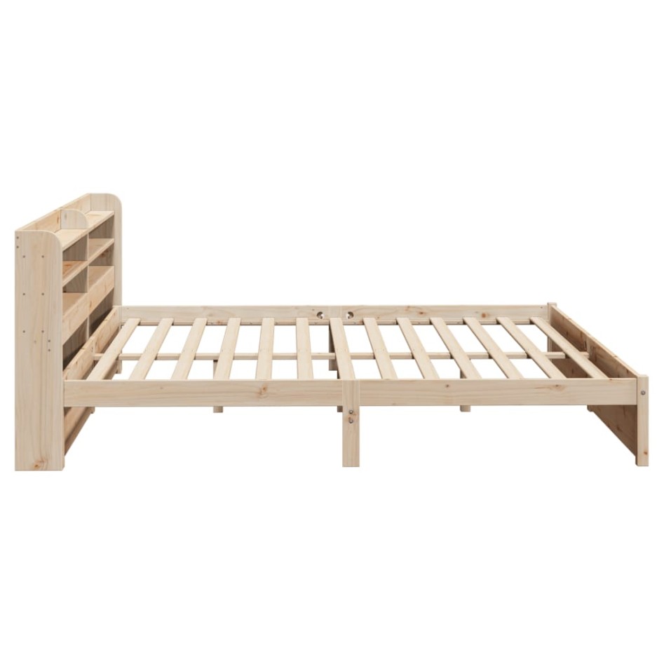Estructura de cama con cabecero madera maciza de pino