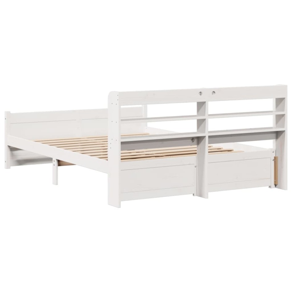 Estructura de cama con cabecero madera de pino blanco