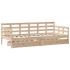 Sofá cama con cajones madera maciza de pino 90x190