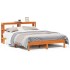 Estructura de cama sin colchón madera maciza marrón 135x190