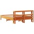 Estructura de cama sin colchón madera maciza marrón 135x190
