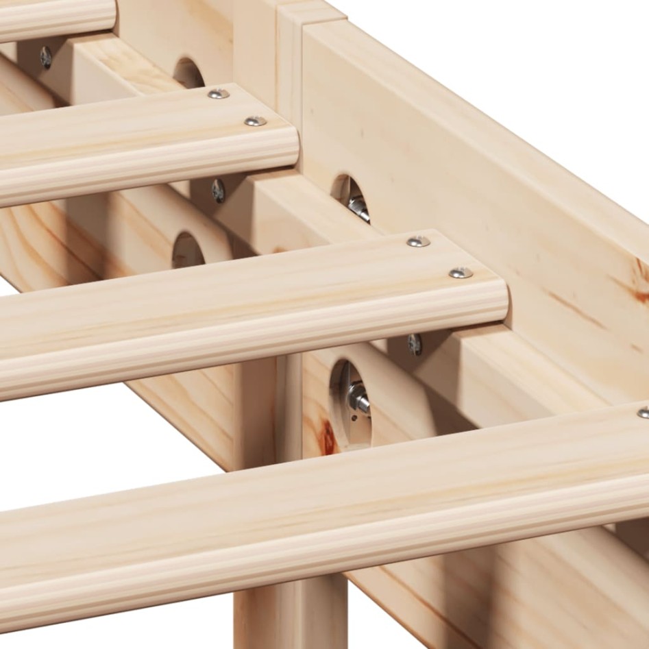 Estructura de cama sin colchón madera de pino blanco 150x200