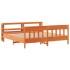 Cama sin colchón madera maciza de pino marrón cera 180x200