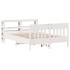 Estructura de cama sin colchón madera de pino blanca 150x200