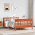 Cama sin colchón madera maciza de pino marrón cera 160x200