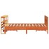 Cama sin colchón madera maciza de pino marrón cera 160x200