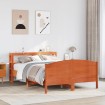 Estructura de cama sin colchón madera maciza marrón 135x190 cm