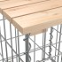 Banco jardín diseño gaviones madera maciza pino 183x41x60,5