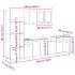 Set de muebles de cocina 7 pzas madera ingeniería roble