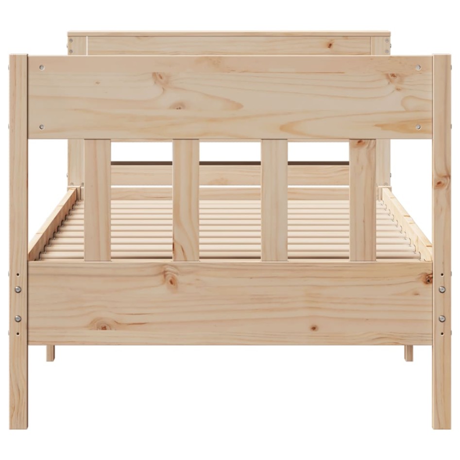 Estructura de cama sin colchón madera maciza pino 75x190