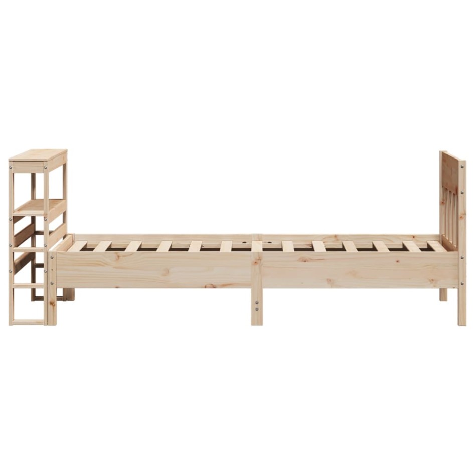 Estructura de cama sin colchón madera maciza pino 75x190