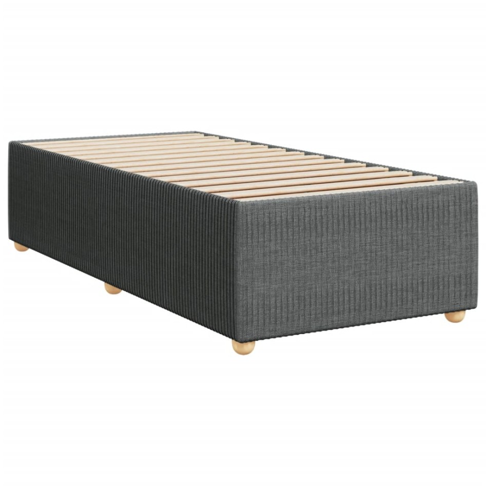 Cama box spring con colchón tela gris oscuro 80x200