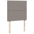 Cama box spring con colchón tela gris taupe 80x200