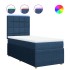 Cama box spring con colchón tela azul 80x200