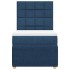 Cama box spring con colchón tela azul 80x200