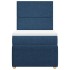 Cama box spring con colchón tela azul 90x200