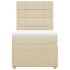 Cama box spring con colchón tela color crema 90x200