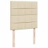 Cama box spring con colchón tela color crema 90x200