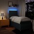 Cama box spring con colchón tela azul 90x200