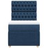 Cama box spring con colchón tela azul 90x200