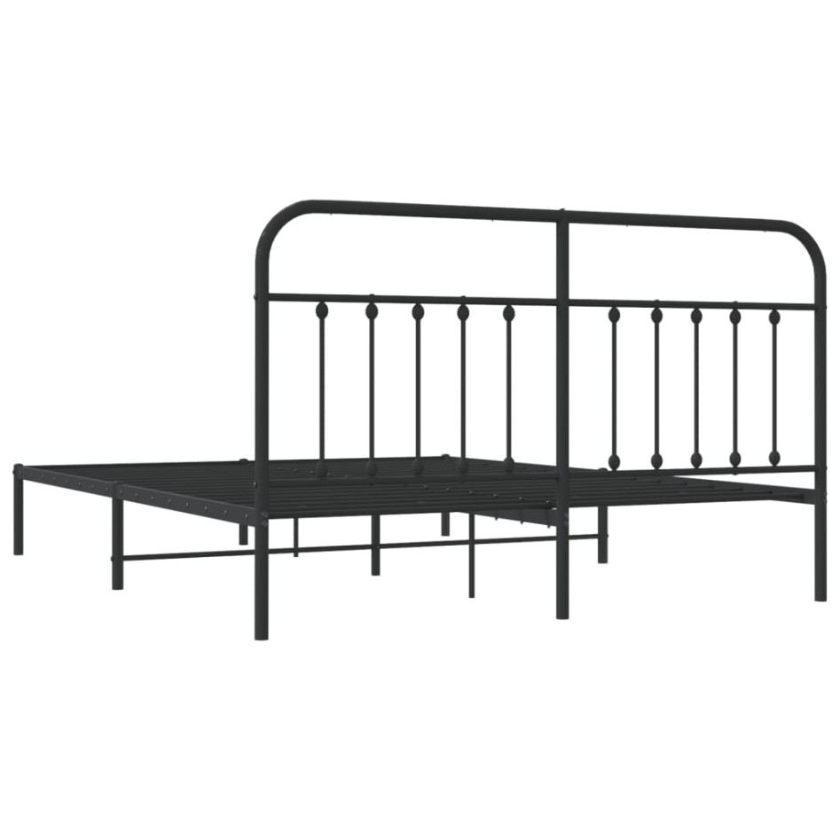 Estructura de cama con cabecero metal negro 183x213