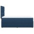 Cama box spring con colchón tela azul 90x200
