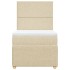 Cama box spring con colchón tela color crema 100x200