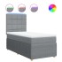 Cama box spring con colchón tela gris claro 100x200