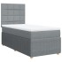Cama box spring con colchón tela gris claro 100x200