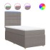 Cama box spring con colchón tela gris taupe 100x200