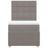 Cama box spring con colchón tela gris taupe 100x200