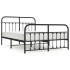 Estructura de cama cabecero y estribo metal negro 135x190