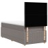 Cama box spring con colchón tela gris taupe 100x200