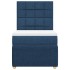 Cama box spring con colchón tela azul 100x200