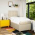 Cama box spring con colchón tela color crema 100x200