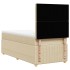 Cama box spring con colchón tela color crema 100x200