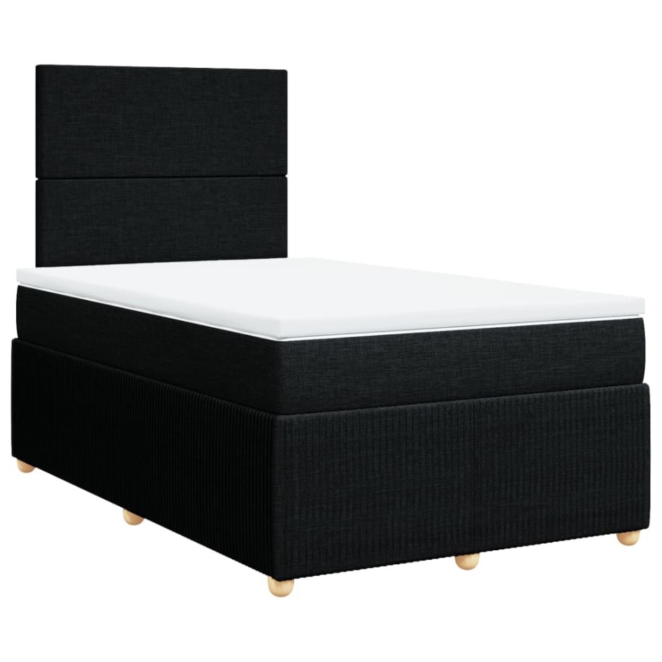 Cama box spring con colchón tela negro 120x190