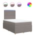Cama box spring con colchón tela gris taupe 120x190
