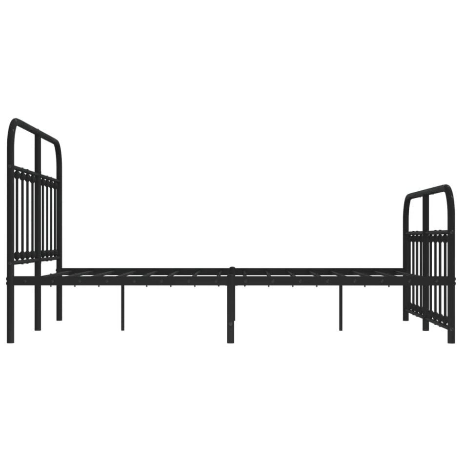 Estructura de cama cabecero y estribo metal negro 135x190
