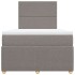 Cama box spring con colchón tela gris taupe 120x190