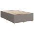 Cama box spring con colchón tela gris taupe 120x190