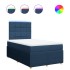Cama box spring con colchón tela azul 120x190