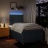 Cama box spring con colchón tela azul 120x190