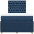 Cama box spring con colchón tela azul 120x190
