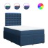 Cama box spring con colchón tela azul 120x190