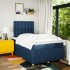 Cama box spring con colchón tela azul 120x190