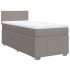 Cama box spring con colchón tela gris taupe 80x200